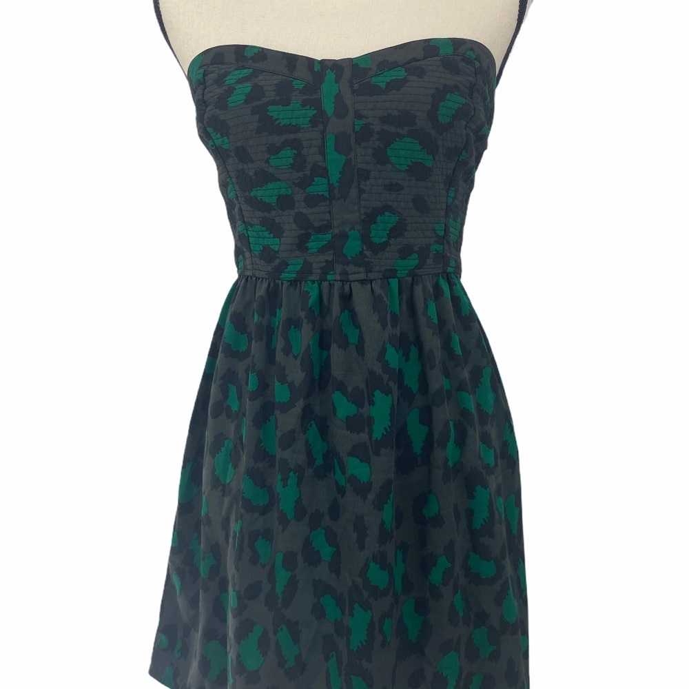 HURLEY Strapless Cheetah Print Dress - Picture 1 of 8
